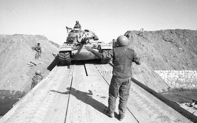 Israeli Armies Crossing the Suez Canal 